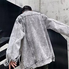 2026美式水洗做旧牛仔夹克ins潮复古设计感情侣外套W017-P47网图，男装夹克，电商B245