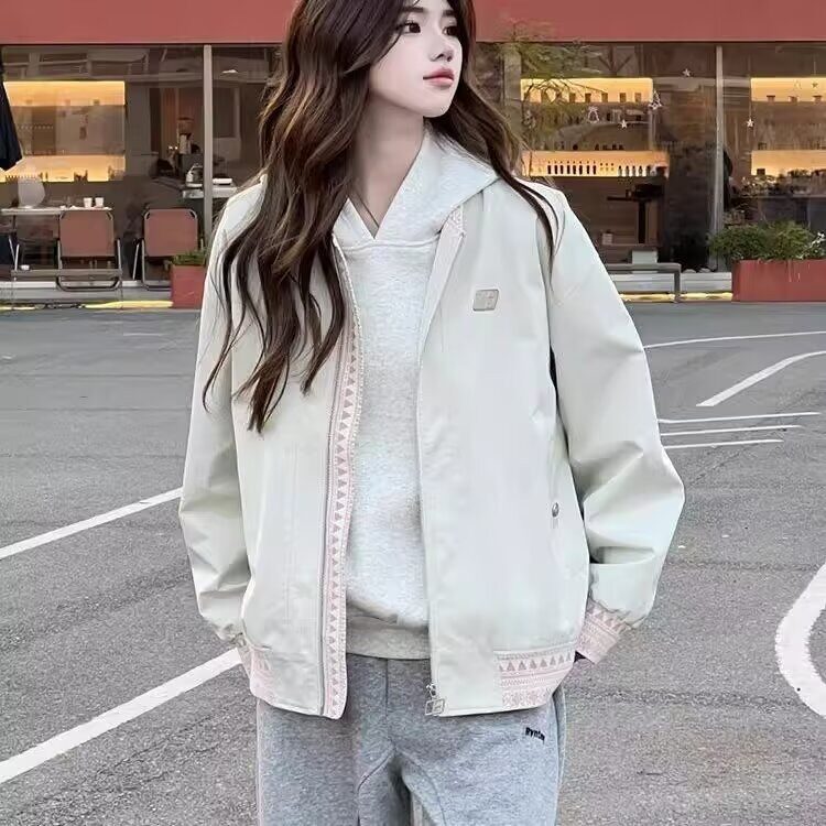 飞行员夹克男生春秋款杏色棒球领外套女2025潮休闲衣服新款潮流,男装夹克,星座1210-1
