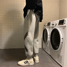 港风加绒加厚卫裤男宽松束脚大码运动裤子QT5070，男装休闲裤，星座810(原QT5070)