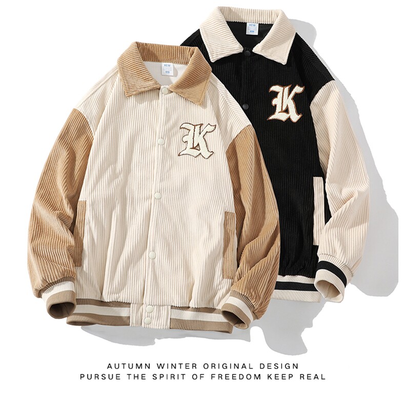 新品灯芯绒针织外套毛巾绣白底平铺WT2405-P85控128,男装夹克,星座717