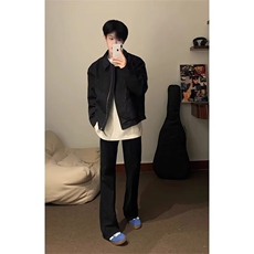 短款外套男春秋款美式复古翻领棒球服潮牌褶皱飞行员夹克J250，男装夹克，星座1116A（原606A-3）