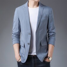西服男2023春季新款西服男时尚中年休闲宽松单西便西上衣外套男装图片
