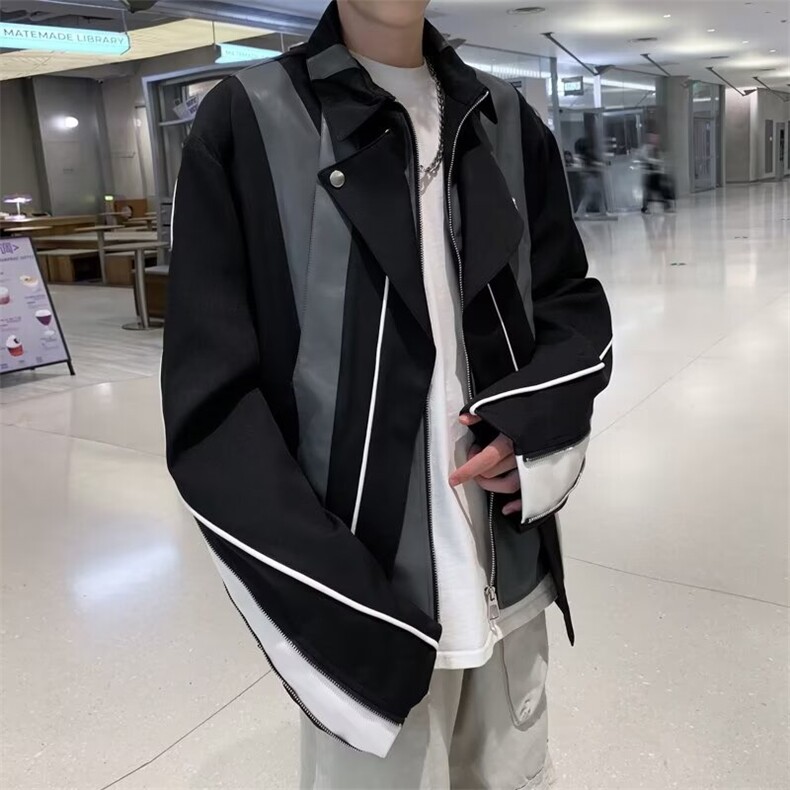 慵懒春秋男新款青春流行连帽夹克外穿潮流纯色长袖潮,男装夹克,星座716-3