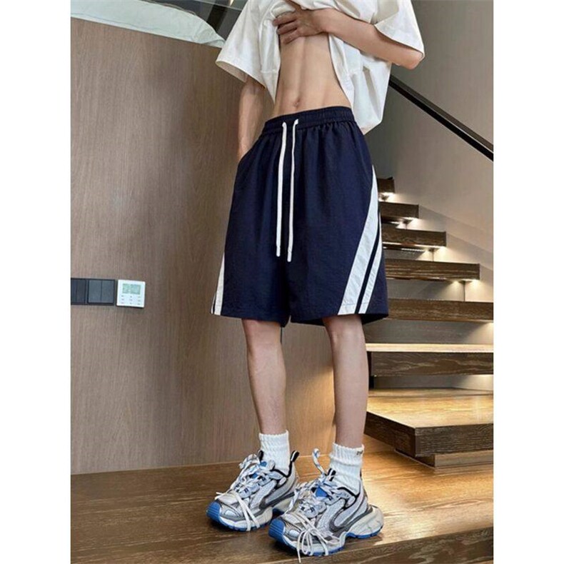 V024-P28条纹速干短裤男女夏季篮球运动五分裤宽松休闲裤子,男装牛仔裤,星座911-1