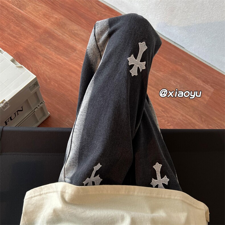 XZ616秋季新款克罗心渐变牛仔裤拖地长裤TY406P55控68,男装牛仔裤,星座512A（原616）