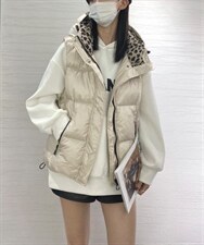 帽子拼豹纹马甲，女装马甲，别无选择