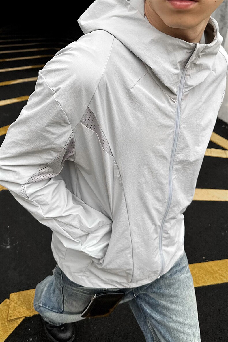 网图50+速干凉感防晒衣夏季情侣薄夹克连帽外套男装S427-特65,男装夹克,电商A233-1