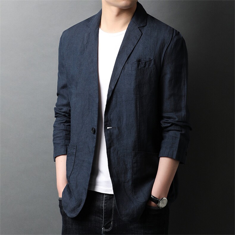BB2755春夏新款薄款亚麻复古单排扣小西装长袖休闲便西修身P186，男装西服，电商B360