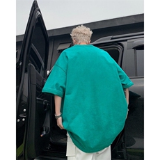 2025年夏做旧复古水洗T恤印花重磅力推XZ517A-BK1317-P38，男装T恤，星座517A