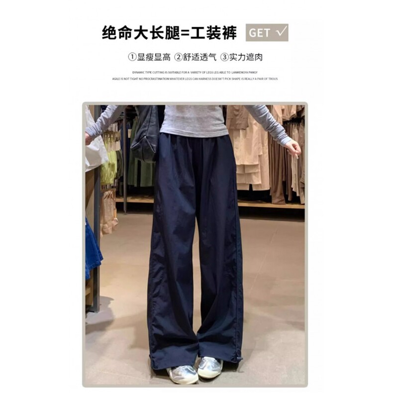 AK2160-P42新款夏季美式高腰宽松显瘦休闲速干工装裤,女装休闲裤,星座617A-2