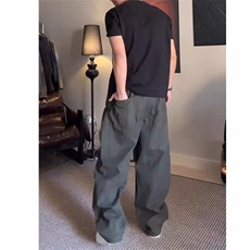 美式复古速干伞兵工装裤男秋季cleanfit弯刀阔腿裤宽松直筒休闲裤，男装工装外套，四季星座505