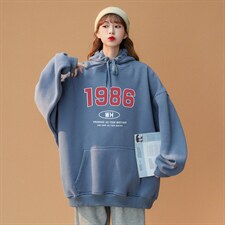 2024春季新款小众连帽卫衣1986简约宽松印花外套insW254P35控58，男装卫衣，A247A