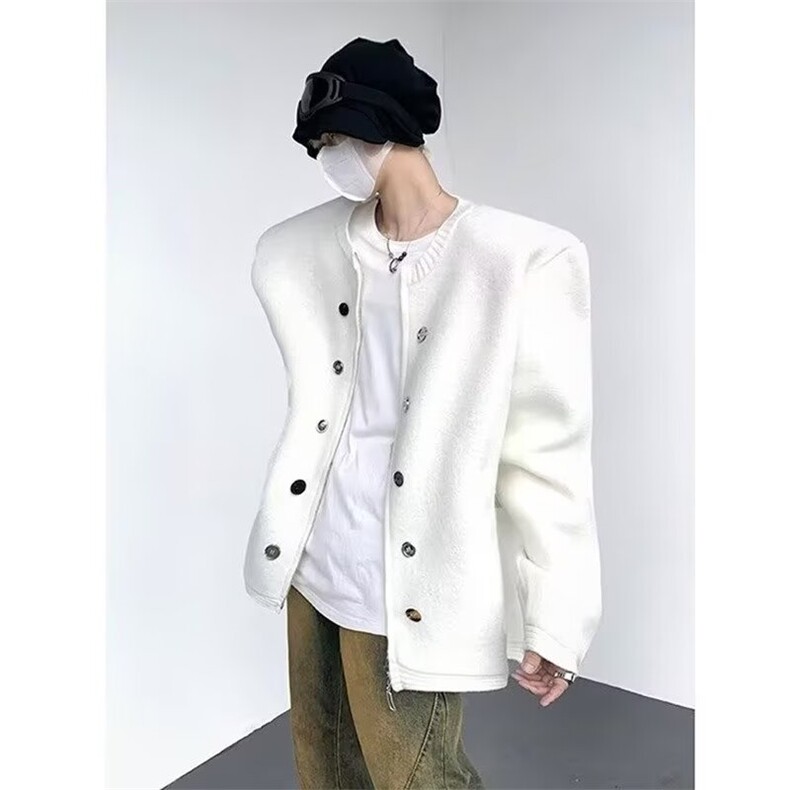 574-P50春秋韩系小香风毛衣男士高级感轻奢针织衫时尚穿搭,男装针织衫/毛衣,电商B323A