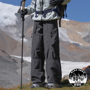 羽绒裤男士款登山长裤2025冬新款户外穿骑行三防休闲工装裤P115图片