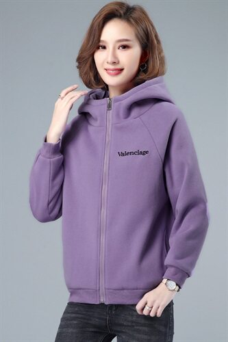 拉链卫衣外套女长袖2024春秋季新款韩版宽松妈妈短款薄款连帽开衫，女装卫衣/绒衫，3200格调