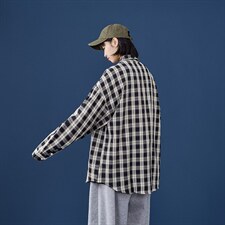 秋季新款帅气时尚男上衣青少年宽松休闲口袋装饰格子衬衫291-P25，男装衬衫，电商A128