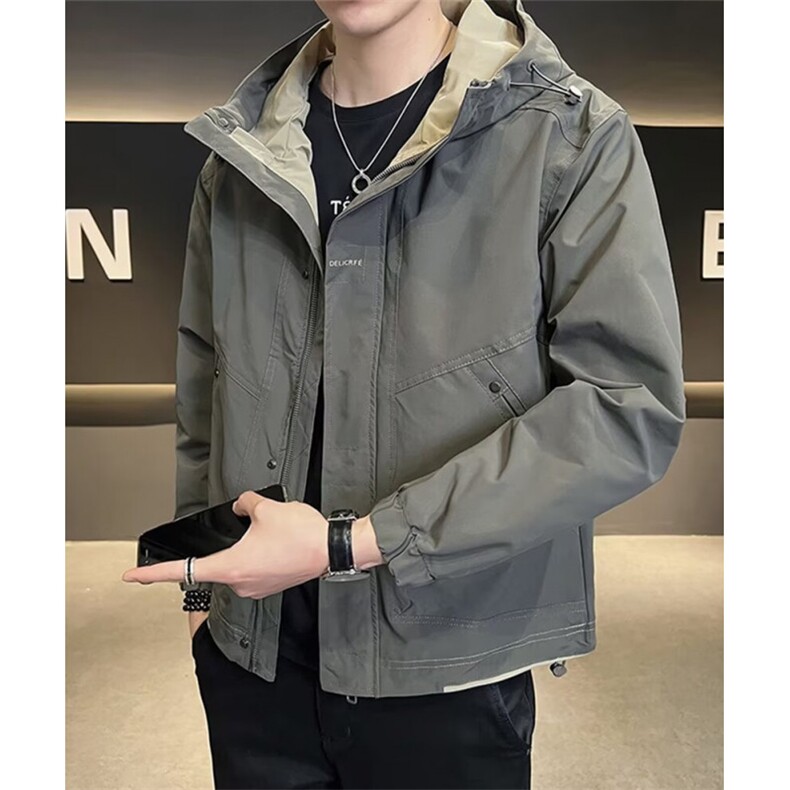 外套春秋季新款休闲上衣服帅气迷彩工装连帽夹克JX11,男装夹克,星座1116A（原606A-3）