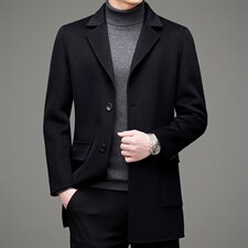 澳洲羊毛毛呢风衣男新款中年秋冬大衣商务休闲外套MNSA2277-P480，男装毛呢大衣，电商B212（原钱塘6029）