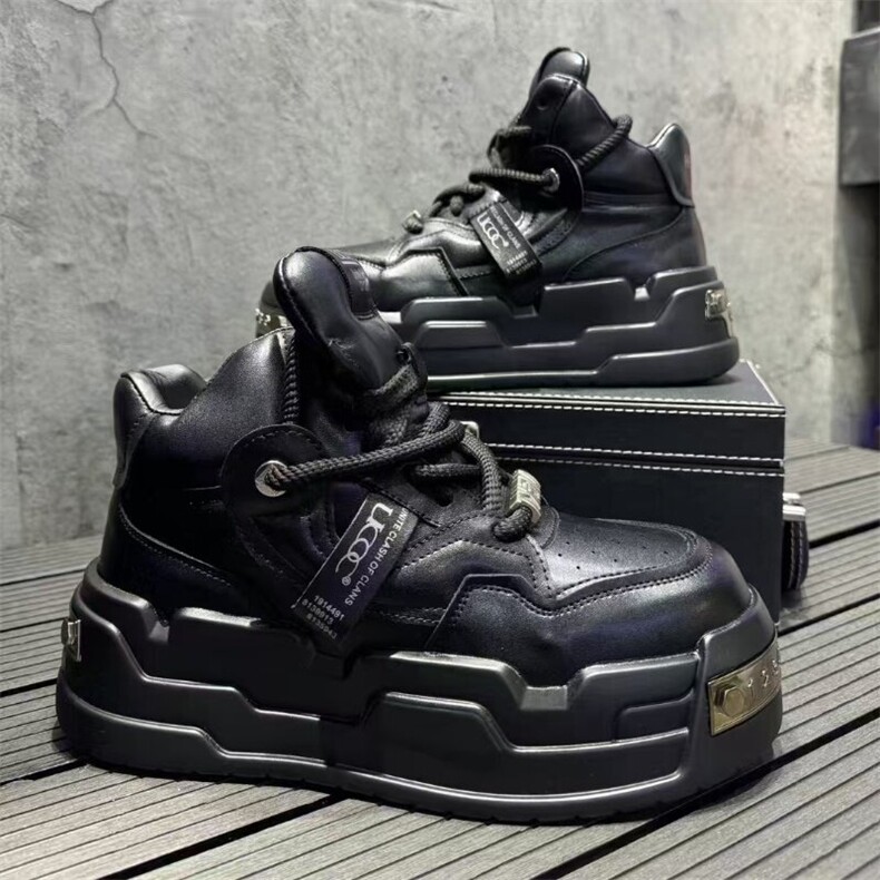 秋冬新款小白鞋男时尚厚底增高板鞋潮男休闲鞋，男鞋靴子，星座1407-6