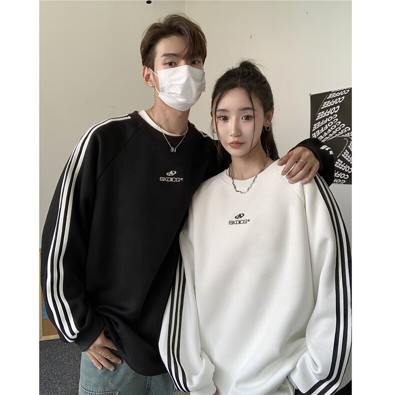 主推港风潮美式拼接织带绣花情侣卫衣运动外套男女G1061P48,女装短外套,电商A339