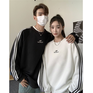 主推港风 潮美式拼接织带绣花情侣卫衣运动外套男女 G1061 P48图片
