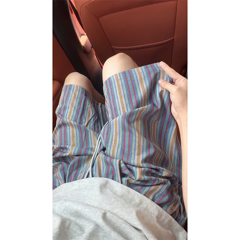 美式条纹撞色冰丝短裤男夏季凉感五分裤子-A2126P22无差价控38,男装牛仔裤,电商B241