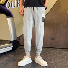 白色2023春夏装男士九分裤青年束脚运动卫裤休闲裤潮K109-P55控79，男装休闲裤，电商A108