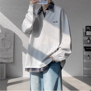 【003】5加绒加厚翻领长袖POLO衫男宽松休闲运动卫衣A079-A86-P42图片