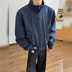 现货26春装美拉德立领飞行夹克纯色复古廓形高街棒球服外套，男装夹克，电商A486-1