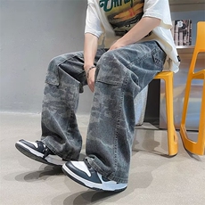 牛仔裤男秋季潮大码休闲裤子高街迷彩N8089P43，男装牛仔裤，星座1116-2