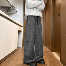 冬季新款美式豹纹设计宽松直筒重磅休闲裤B315-K25894-特p42控78，男装休闲裤，电商B315