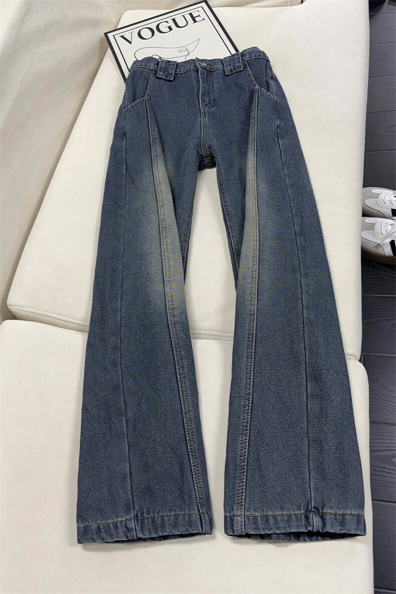 B221美式ins高街暗黑直筒加绒弯刀牛仔裤LK25597-特P48控88,男装牛仔裤,电商B221