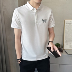 男装Polo衫夏季2025新款短袖翻领刺绣t恤男C317-1853-P55，男装T恤，电商C317