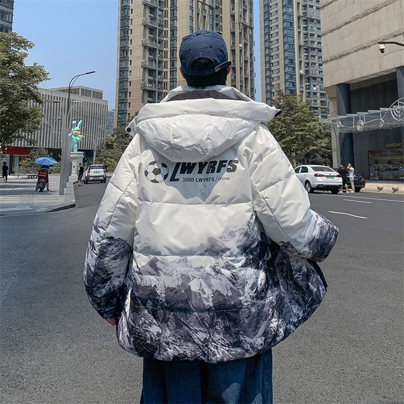 现货雪山款连帽时尚宽松轻薄白鸭绒扎染外套羽绒服R8833P100,男装羽绒服,星座301D-5(原星座1415）