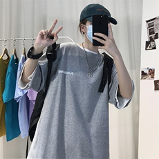 T06常年款男士休闲字母印花T恤衫外套圆领半袖五分袖TEE男女中性，男装T恤，星座115A-3