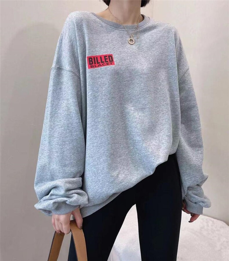 印花大版卫衣，女装卫衣/绒衫，纽芮