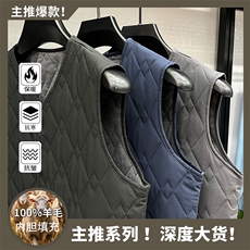 2025冬季中老年男士马甲绵羊毛填背心充休闲内搭保暖打底衫男装，男装背心/马甲，钱塘6003（原4033）