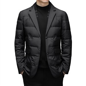 羽绒西服男中年男加厚外套爸爸装商务休闲冬装上衣YYYR088-P218,男装羽绒服,电商B212（原钱塘6029）
