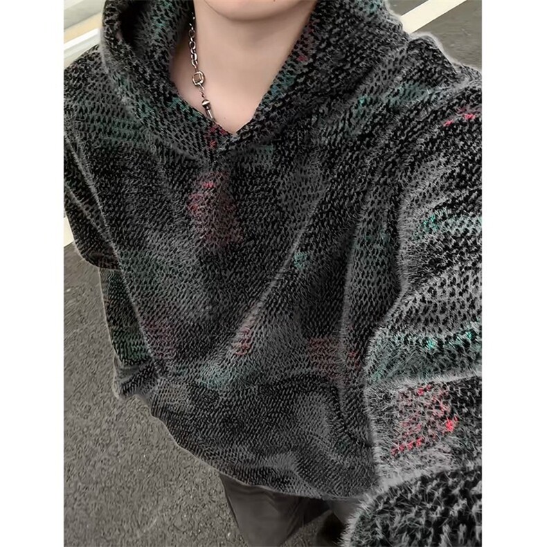 美式复古男女针织连帽卫衣秋冬季加厚毛绒外套SYT20P62,女装短外套,星座1112-1