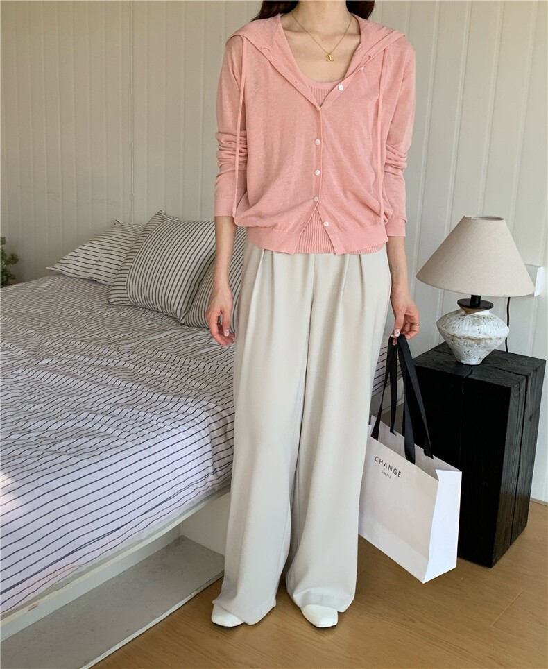 简约百搭长袖开衫女宽松休闲针织外套,针织衫/毛衣,伟祺羊绒