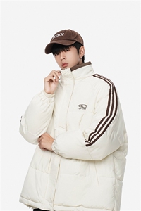 1506/M333/P75 加厚男女棉衣情侣条纹立领棉服外套图片