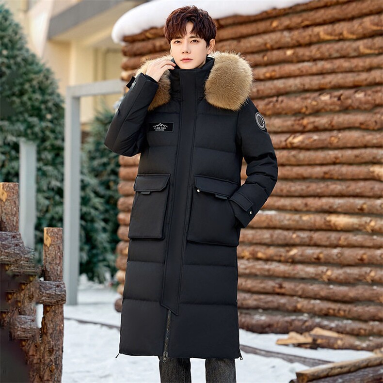 新标情侣装白鹅绒羽绒服中长款超厚东北户外男女款988-P420，男装羽绒服，星座1210A