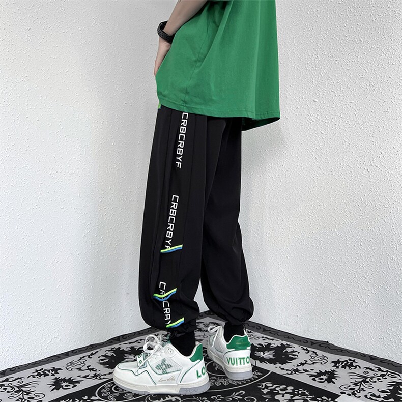 冰丝裤子潮牌男夏季薄款设计感短裤宽松ins高街运动休闲K0138-P32,男装休闲裤,星座308B-1