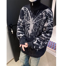 美式高领毛衣外套男秋冬季美拉德慵懒软糯针织开衫上MZ665-P62，男装针织衫/毛衣，星座412-3