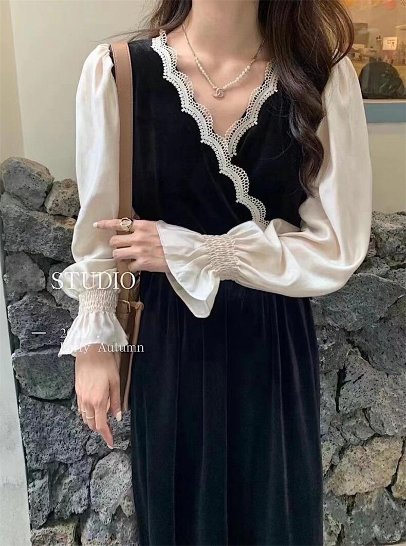 〈现货〉冬季新款金丝绒连衣裙，女装连衣裙，忻美