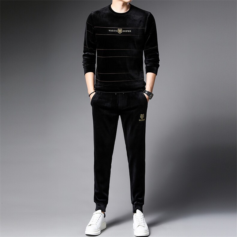 SA9862-2钱塘2020-2中青年男士冬季新款厚款圆领百搭卫衣P150,男装休闲套装,钱塘207-2