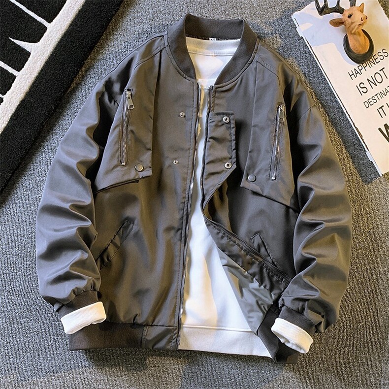 美式工装棒球服男秋季设计感休闲拉链外套飞行员夹克HH198P56,男装夹克,星座1013-5