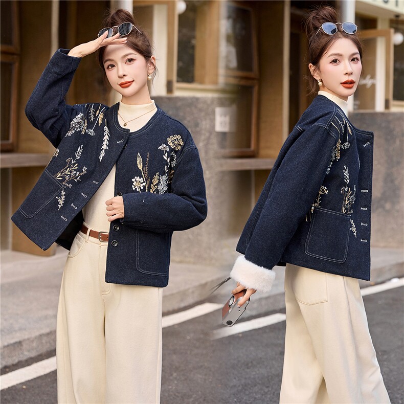 现货主推2025年冬季新款國风羽绒服外套女,女装羽绒服,曼娅璐