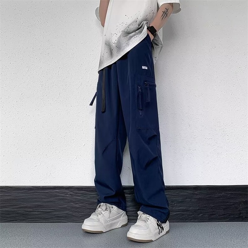 美式高街黑色工装裤子男直筒宽松休闲阔腿长裤MK2558-P38,男装休闲裤,星座1001-1