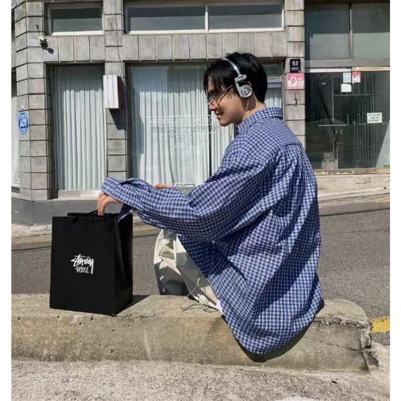 男士长袖衬衫小格子cityboy潮流翻领衬衣春休闲外套男914P45,男装衬衫,星座710